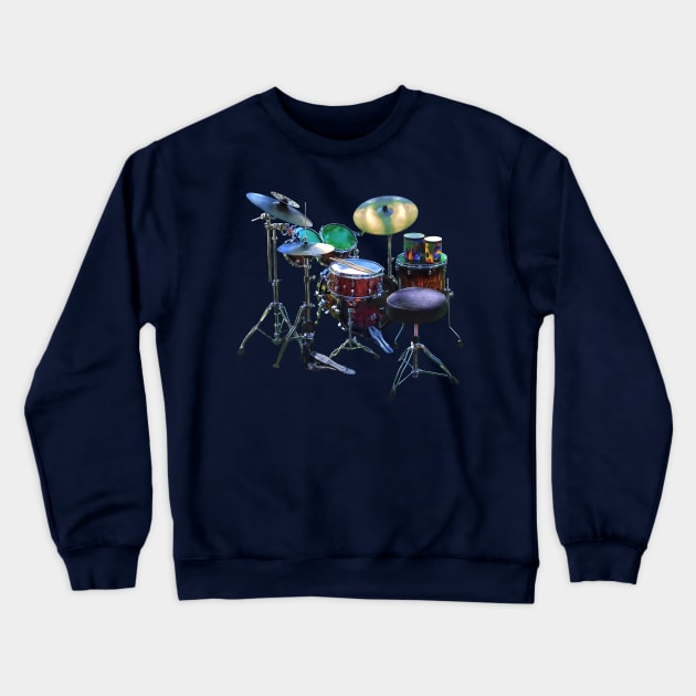 Drum Set Crewneck Sweatshirt by SusanSavad
